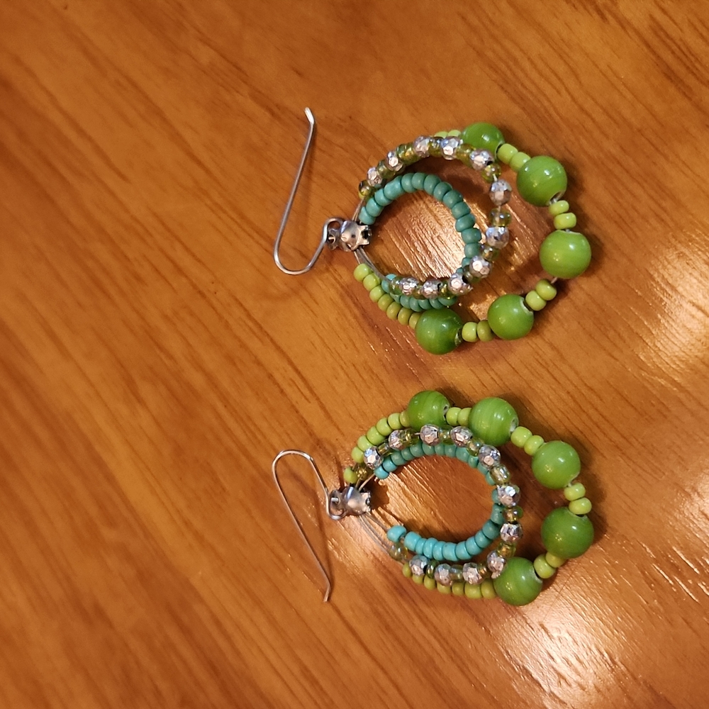 Green/Silver Earrings, GUC